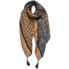 Juleeze JZSC0746BE Sciarpa da donna Beige, Nero 90x180 cm