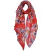 Juleeze JZSC0753R Sciarpa da donna con motivo rosso, bianco 90x180 cm