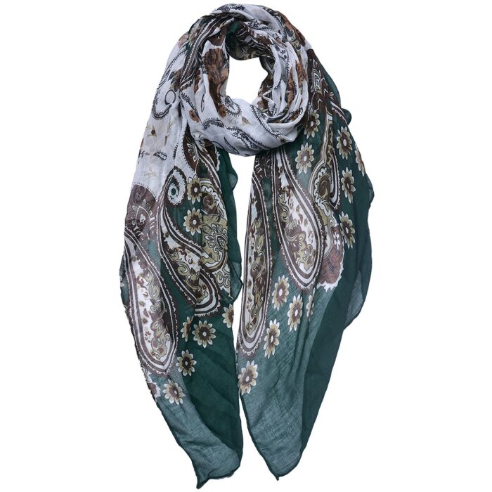 Juleeze JZSC0754GR Sciarpa donna fantasia verde 90x180 cm
