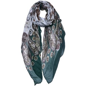 Juleeze JZSC0754GR Sciarpa donna fantasia verde 90x180 cm