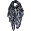 Juleeze JZSC0765Z Sciarpa da donna con motivo nero, grigio 90x180 cm