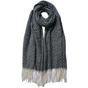 Juleeze JZSC0774Z Sciarpa invernale donna nera 68x180 cm