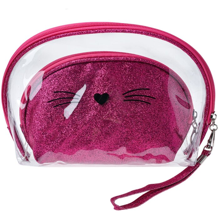 Juleeze JZSET0002F Borsa per cosmetici rosa (set di 2) 24x15 - 19x12 cm