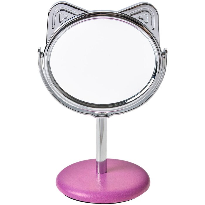 Juleeze JZSP0011 Specchio da tavolo motivo gatto rosa Ø 9x14 cm