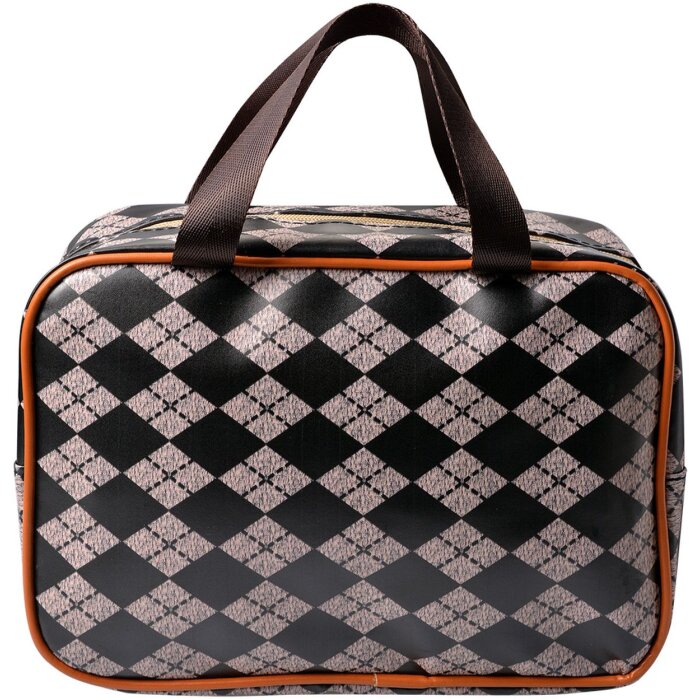 Juleeze JZTB0054 Borsa da toilette nera, beige 24x9x19 cm