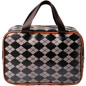 Juleeze JZTB0054 Borsa da toilette nera, beige 24x9x19 cm