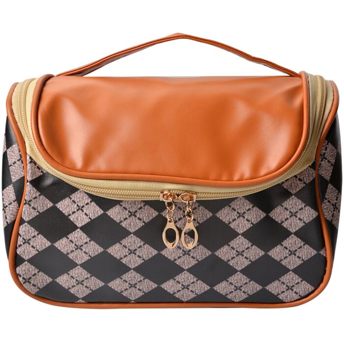 Juleeze JZTB0055 Borsa da toilette da donna nera, beige 22x13x14 cm