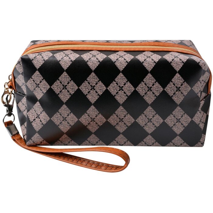 Juleeze JZTB0056 Borsa da toilette da donna nera, beige 18x8x10 cm