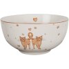 Clayre & Eef KCSBO Zuppiera Bianco Marrone Ø 14x7 cm 500 ml Porcellana
