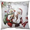 Clayre & Eef KT021.319 Copricuscino Bianco, Rosso 45x45 cm Babbo Natale