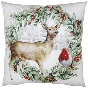 Clayre & Eef KT021.325 Copricuscino Verde Bianco...