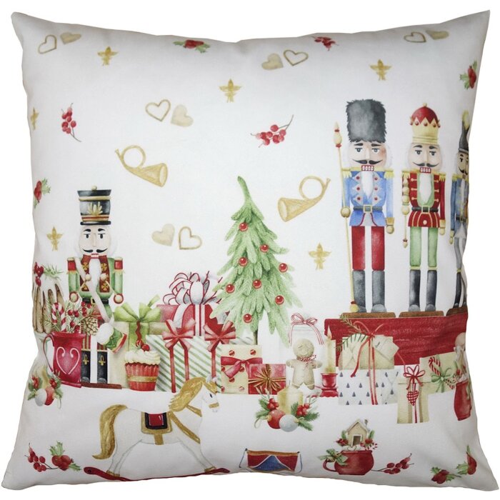 Clayre & Eef KT021.327 Copricuscino rosso, bianco 45x45 cm