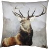 Clayre & Eef KT021.334 Copricuscino grigio con cervo 45x45 cm