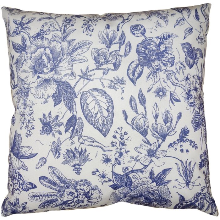 Clayre & Eef KT021.343 Copricuscino Bianco Blu 45x45 cm