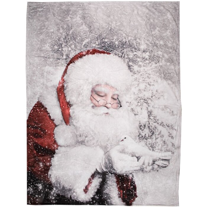 Clayre & Eef KT060.142 Plaid con Babbo Natale 130x170 cm