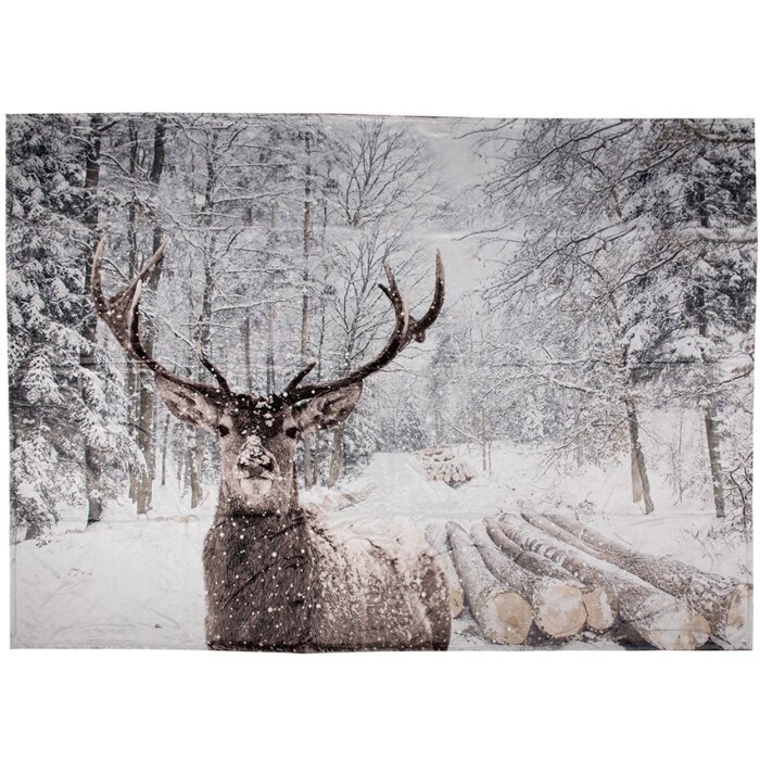Clayre & Eef KT060.143 Plaid con cervo 130x170 cm