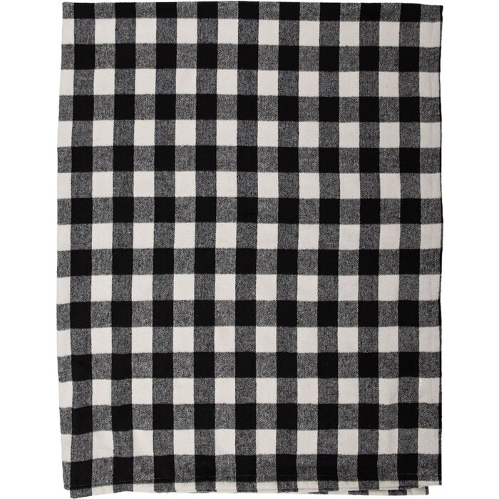 Clayre & Eef KT060.146 Plaid nero, bianco 130x170 cm