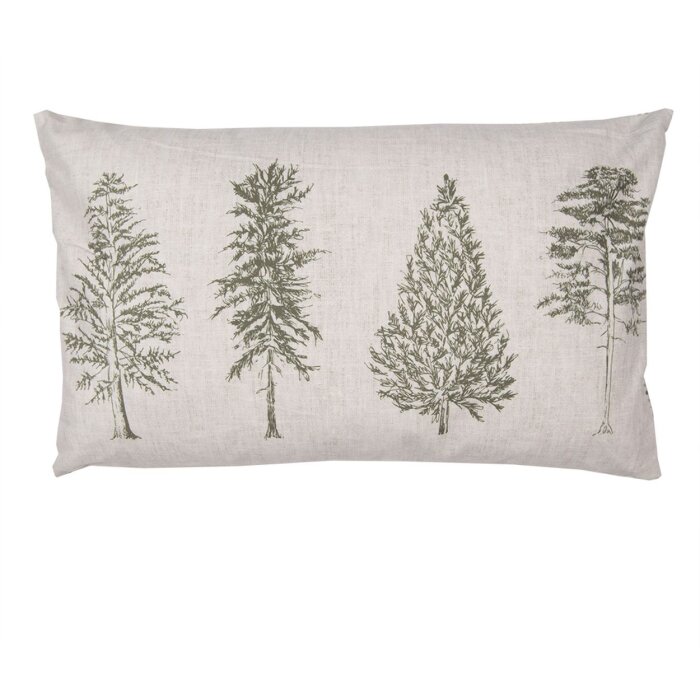 Clayre & Eef NPT36-2 Copricuscino Motivo albero 30x50 cm Verde naturale Beige