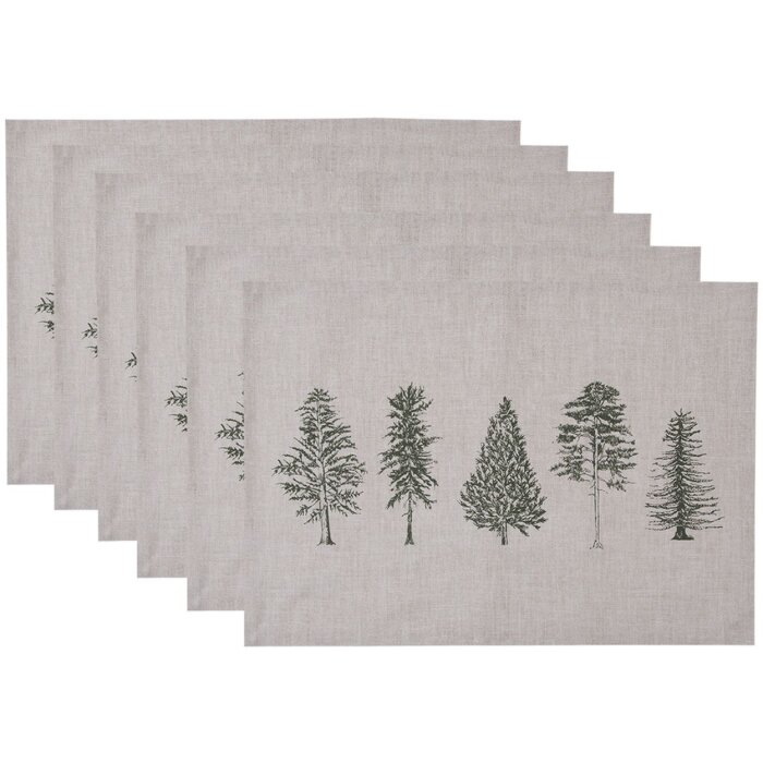Clayre & Eef NPT40 Set di 6 tovagliette beige 48x33 cm