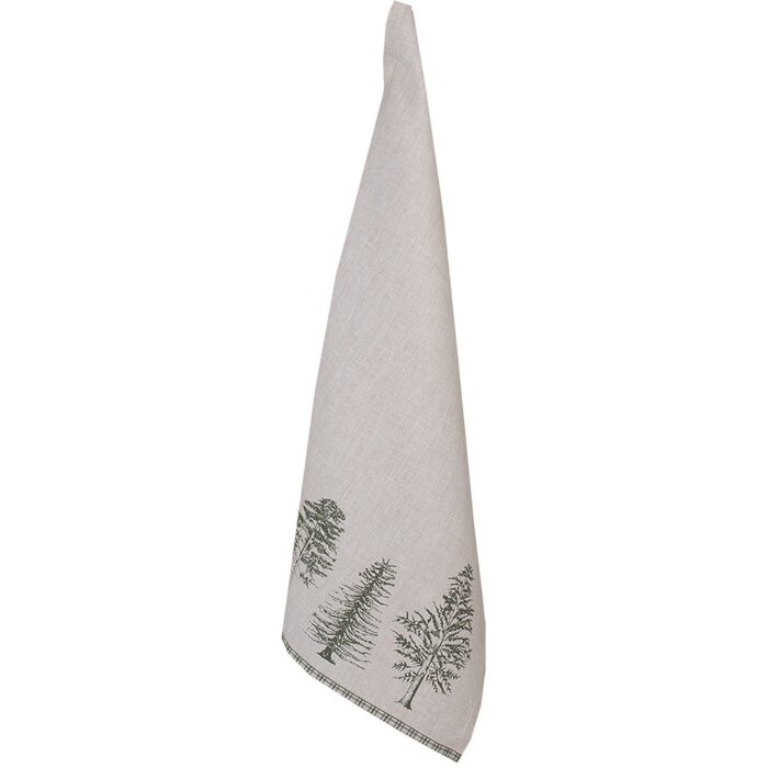 Clayre & Eef NPT42 Asciugamano da tè Beige Verde 50x70 cm Cotone Country