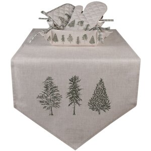 Clayre & Eef NPT44 Guanto da forno Beige Verde 18x30 cm Cotone