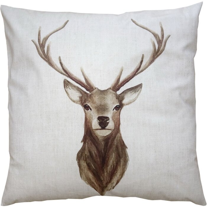 Clayre & Eef NWV21 Copricuscino Beige con Cervo 45x45 cm