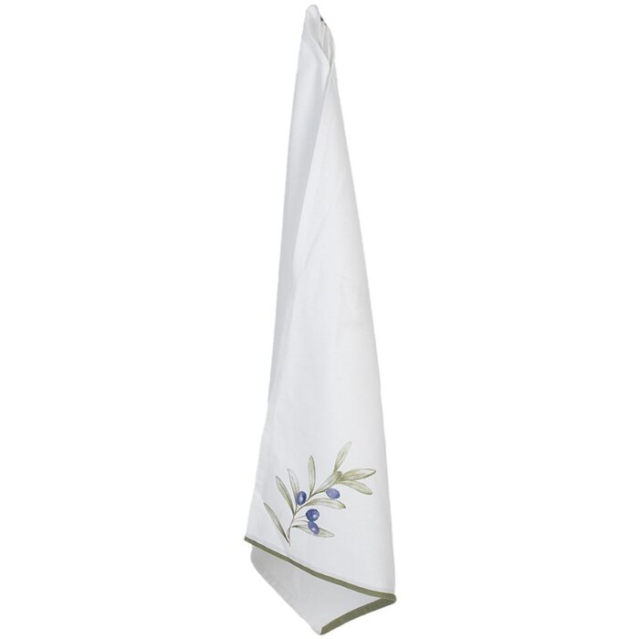 Clayre & Eef OLF42-2 Asciugamano da tè Beige Verde 50x70 cm