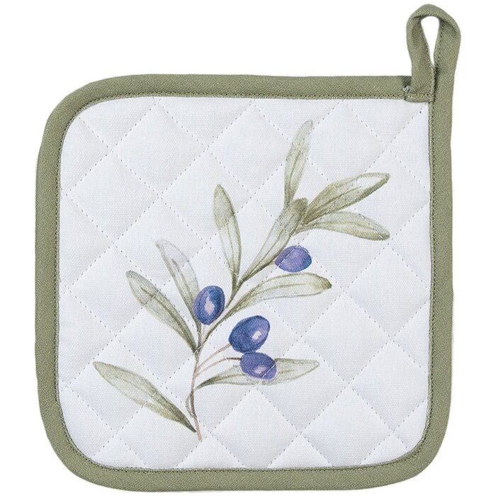 Clayre & Eef OLF45 Portapentole Beige Verde 20x20 cm