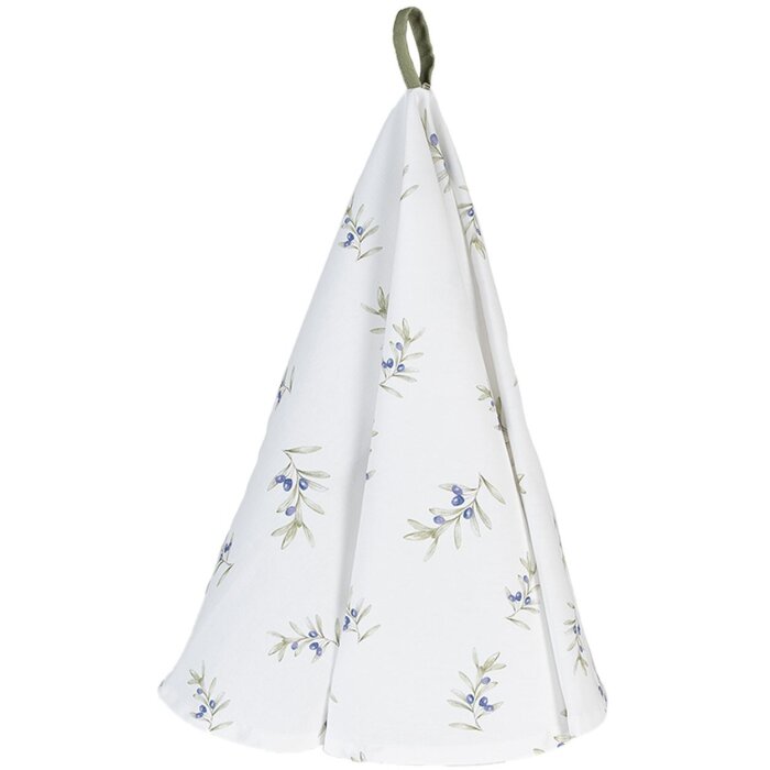 Clayre & Eef OLF48 Asciugamano da tè Beige Verde Ø 80 cm