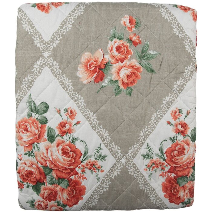 Clayre & Eef Q196.059 Copriletto Grigio Rosa 140x220 cm