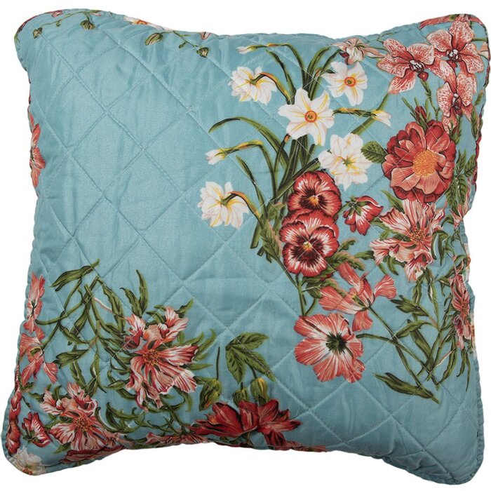 Clayre & Eef Q197.030 Copricuscino motivo floreale blu 50x50 cm