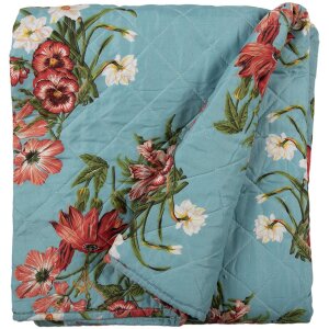 Clayre & Eef Q197.059 Copriletto Blu Rosa 140x220 cm