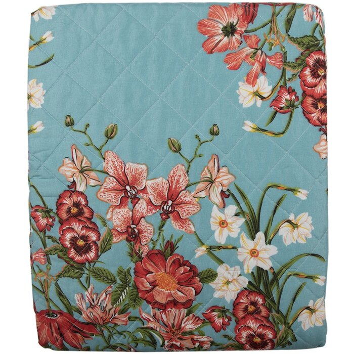 Clayre & Eef Q197.061 Copriletto Blu Rosa 240x260 cm Stile country