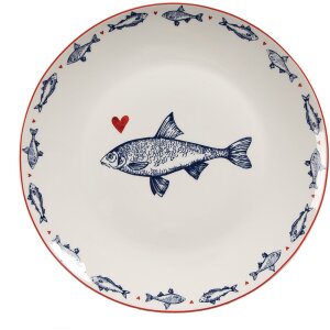 Piatto da portata Clayre & Eef SSFDP Bianco Blu...