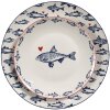 Clayre & Eef SSFFP Piatto grande Bianco Blu Ø 26x2 cm Porcellana Stile Country