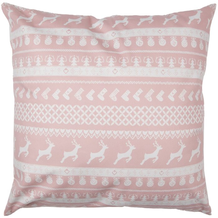 Clayre & Eef SWC22 Copricuscino Rosa Bianco 45x45 cm