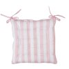 Cuscino per sedia Clayre & Eef stampa rose rosa 40x40x4 cm in cotone con lacci a nastro