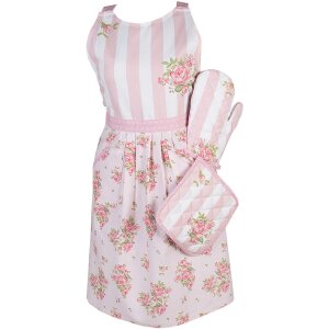 Clayre & Eef SWR41-2 Grembiule da cucina rosa 70x85...