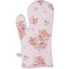 Clayre & Eef SWR44 Guanti da forno rosa 18x30 cm con motivo a rose Cotone
