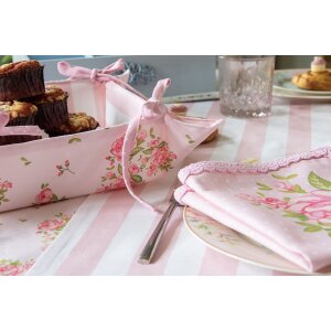 Clayre & Eef SWR47 Cestino per il pane rosa 35x35x8 cm