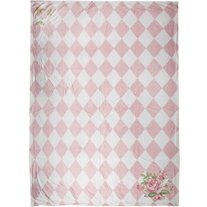 Clayre & Eef SWR60 Plaid Rosa Bianco 130x170 cm