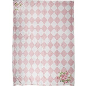 Clayre & Eef SWR60 Plaid Rosa Bianco 130x170 cm