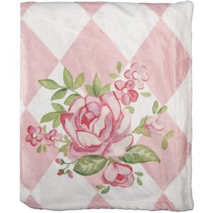 Clayre & Eef SWR60 Plaid Rosa Bianco 130x170 cm