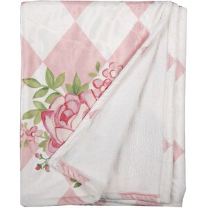 Clayre & Eef SWR60 Plaid Rosa Bianco 130x170 cm