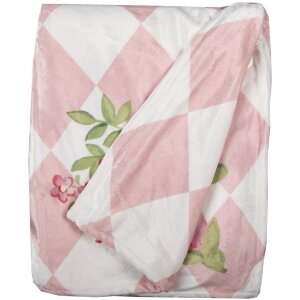 Clayre & Eef SWR60 Plaid Rosa Bianco 130x170 cm