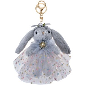 Clayre & Eef TW0585 Portachiavi Coniglio Grigio