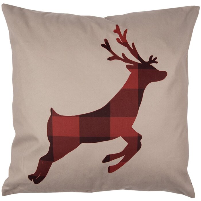 Clayre & Eef TX22 Copricuscino rosso marrone 45x45 cm