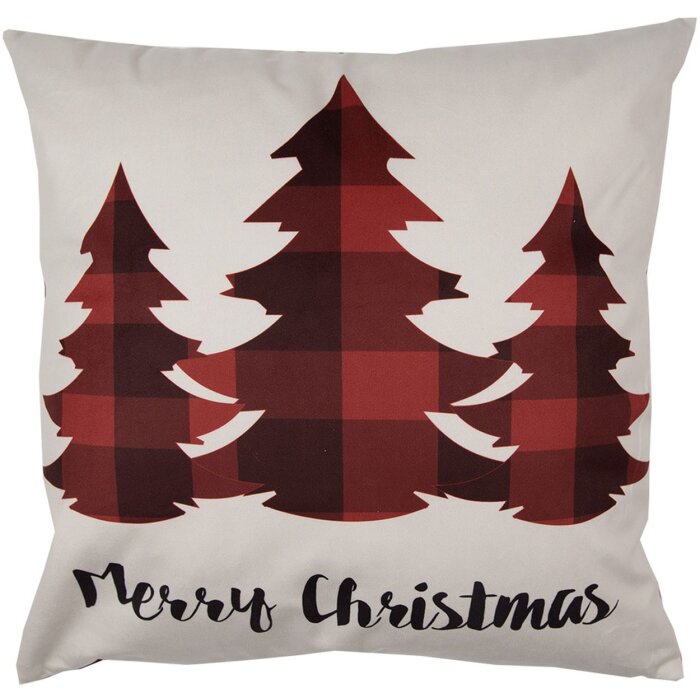Clayre & Eef TX24 Copricuscino Rosso Beige 45x45 cm