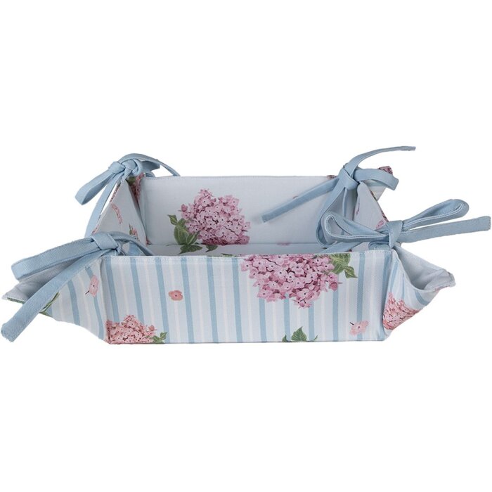 Clayre & Eef VTG47 Cestino per il pane rosa 35x35x8 cm Cotone stile country