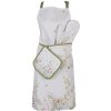 Clayre & Eef WFF44 Guanto da forno bianco verde 18x30 cm